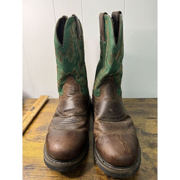 Justin Boots WK4670 - Stampede Blade Green Round Toe Wellington size 10 1/2D - Picture 1 of 8